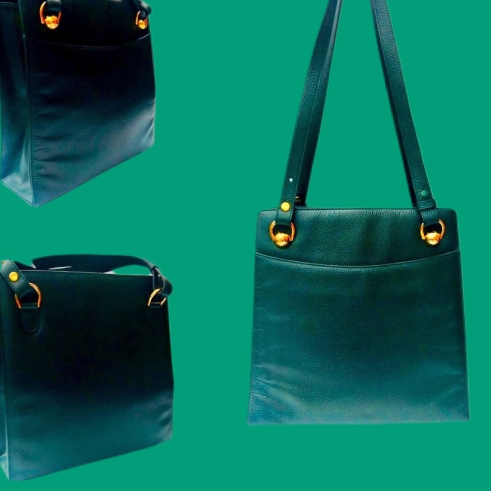 Lanvin Dark Green Leather Shoulder Bag $223